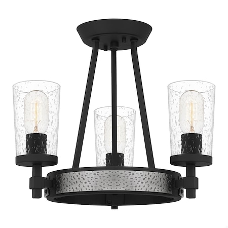Quoizel Alpine 3-Light Earth Black Semi-Flush Mount ALP1716EK